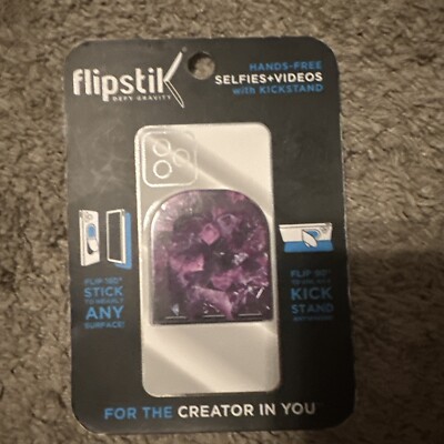 Flipstik Foldable Adhesive Mount for Most Cell Phones in Amethyst