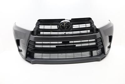 2017 - 2018 TOYOTA HIGHLANDER FRONT BUMPER COVER PANEL ASSEMBLY OEM GRAY_1H1