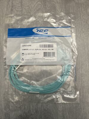 Pack of 8 ICC ICFOJ1G705 LC-LC Duplex OM3 50/125 10G Fiber Patch Cable 5M NEW