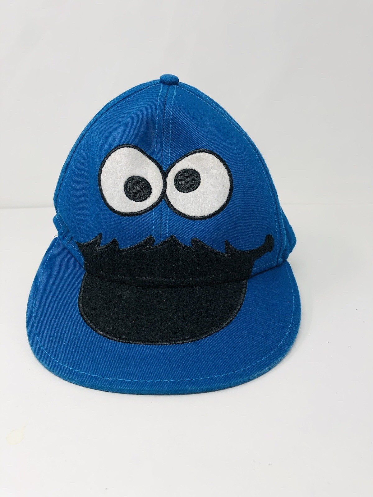 Sesame Street Cookie Monster Blue Baseball Cap Flatbill Fitted Hat  L/XL