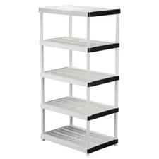 5-Tier Plastic Garage Storage Shelving Unit in Gray (36 In. W X 72 In. H X 24 In