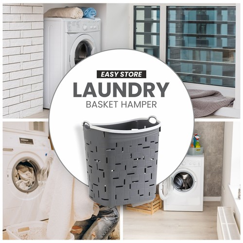 ORGA ECO-FRIENDLY Easy Store Laundry Basket Hamper, Dark Grey (Grey-VDPD0120) - Picture 6 of 7