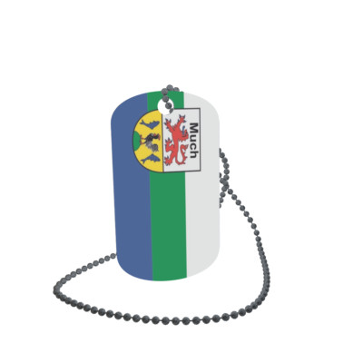 Dog Tag Flagge Fahne Much Erkennungsmarke Alu 30 x 50 mm