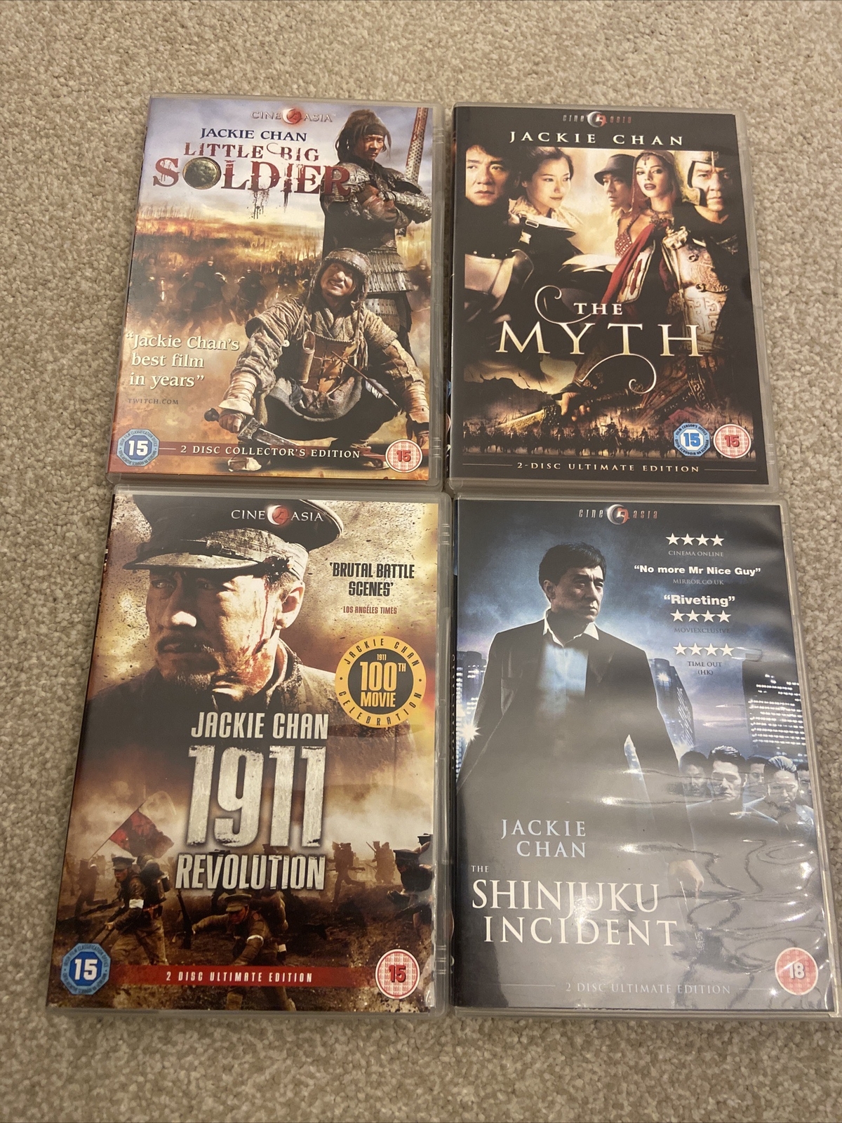Jackie Chan Cine Asia Dvd X 4 Myth 1911 Revolution Little Big Soldiers Shinjuku