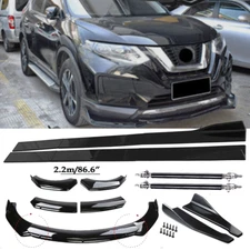 Front Bumper Lip Spoiler Side Skirts Rear Lip For Nissan Rogue Qashqai Glossy