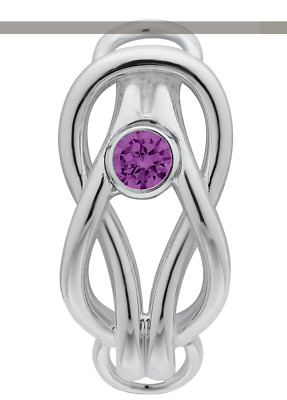 .925 SS SQUARE KNOT W/ AMETHYST CLASP for Lestage Convertible Bracelet