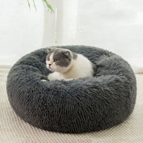 Warm Plush Pet Bed Round Round Cat Cushion Bed Donut Soft Dog Bed  for Puppy - Afbeelding 1 van 18