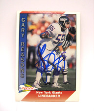 GARY REASONS GIANTS SUPER BOWL CHAMPION RARE AUTOGRAPHED CARD COA FREE SHIP!