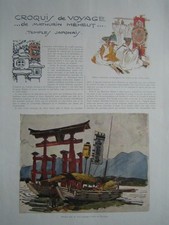 OLD  PRINT MAGAZINE  L'ILLUSTRATION 1921 BRETAGNE MATHURIN MEHEUT TEMPLE JAPON