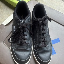 Reebok Men's Black Low Top Lace-Up Athletic Sneakers Solid Rubber Outsole