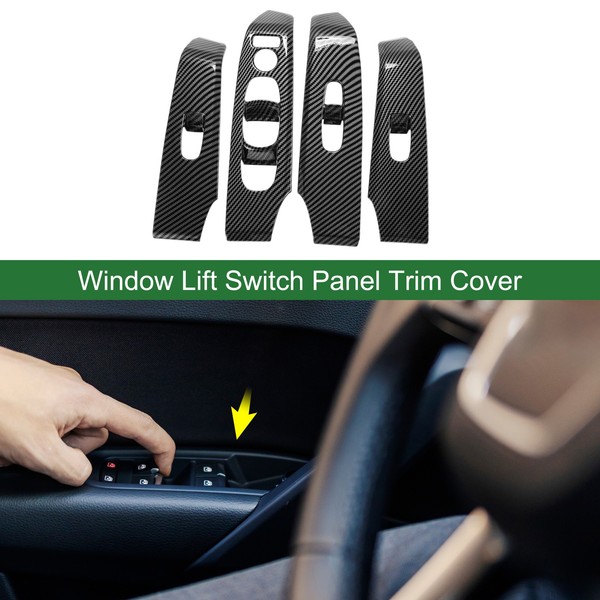 FüR Nissan Altima 19-24 Fensterheber-Schalterblende Carbonfaser Schwarz-image