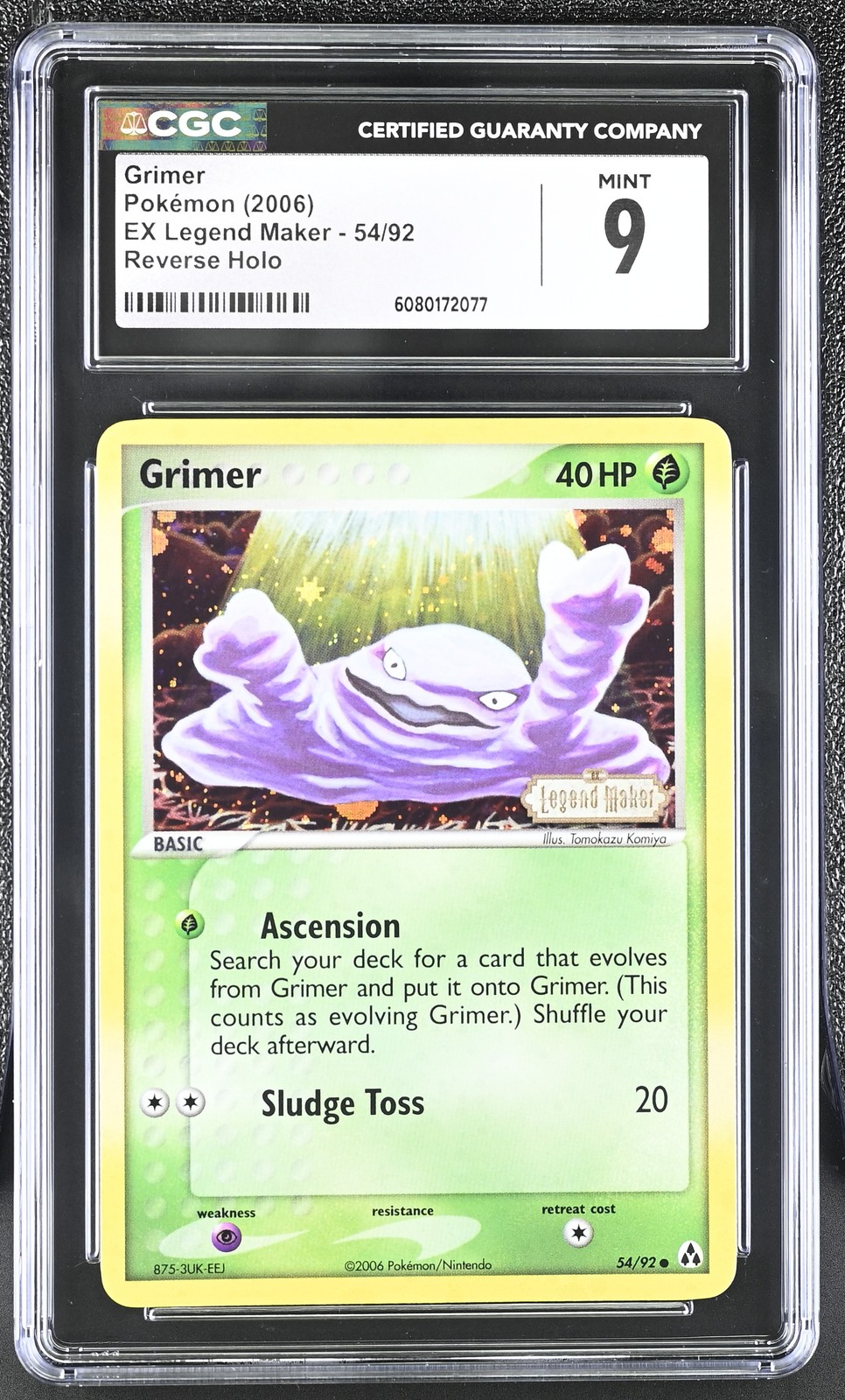 CGC 9 MINT Grimer 2006 EX Legend Maker 54/92 Reverse Holo Stamped Pokemon Card