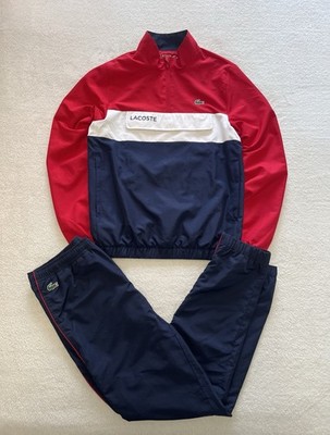 Lacoste Trainingsanzug Set XS/S Navy Rot Tracksuit Vintage Streetwear Neu Rare