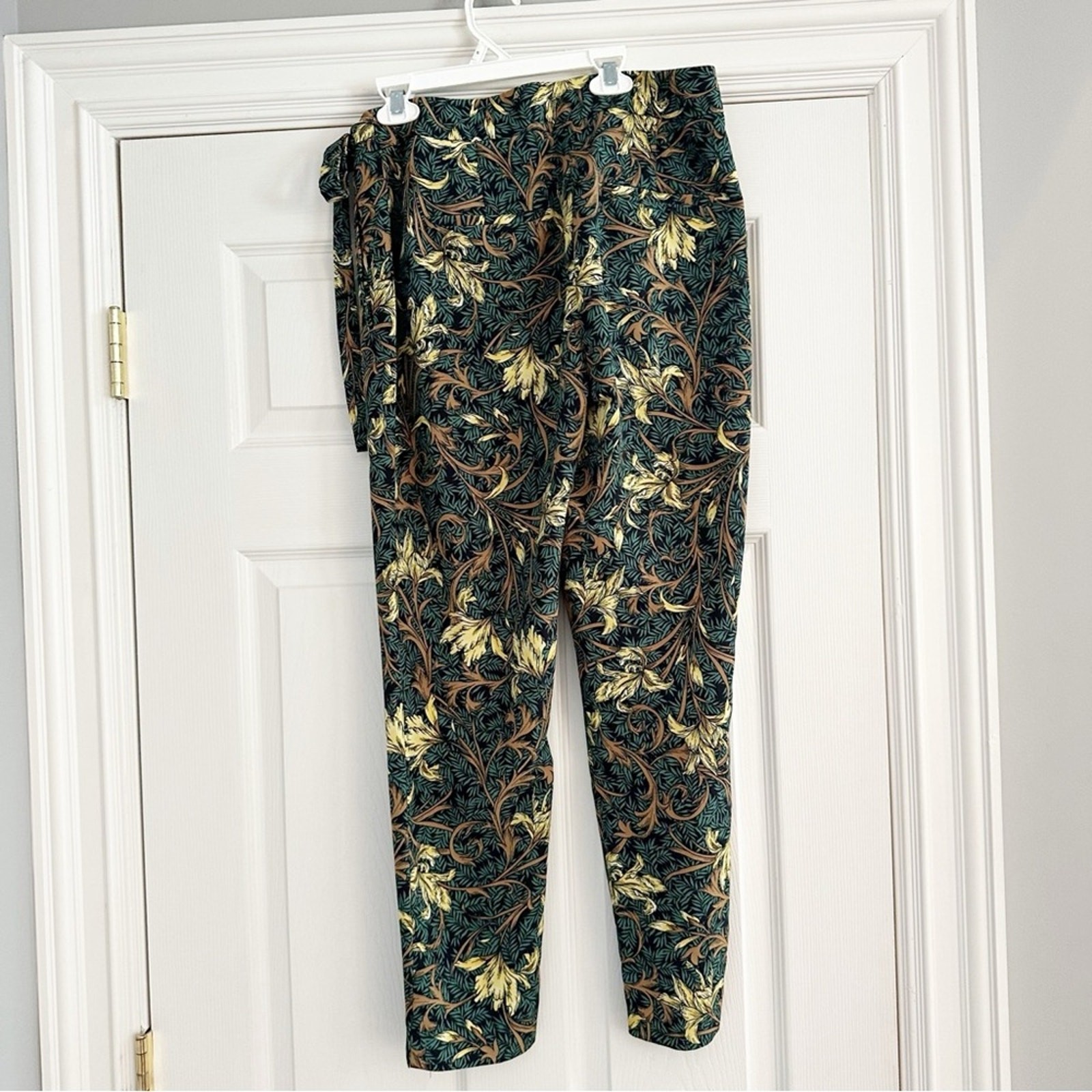 Zara Basic Tropical Leaf Print Side Tie Loose Ank… - image 4