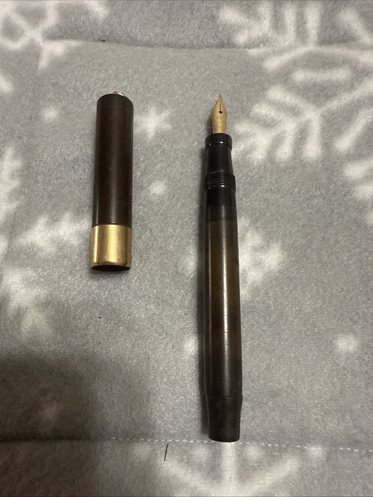 Antique PARKER LUCKY CURVE FOUNTAIN PEN Ring Top No. 3 Gold Nib Tip