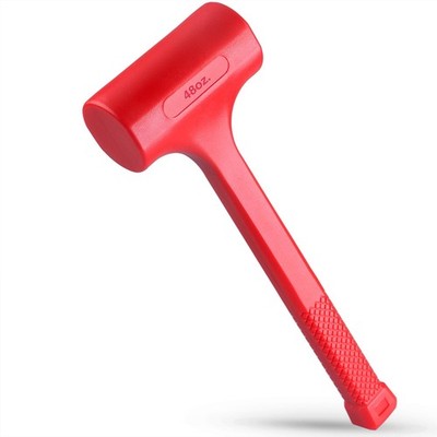 3-LB (48-OZ) Premium Dead Blow Hammer and Unicast Mallet, Neon Red 3 LB, 