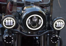 7"inch LED DRL Headlight + Passing Lights For Harley Davidson Touring Road King