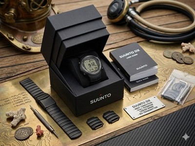 Suunto DX (Black)  Titanium Band And Rubber Band !