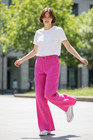 NWT $99 Habitual Pink Flambe Pintuck Flared Linen Cotton Blend Pants - Sz 6/28 — photo 1