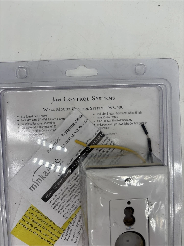 MinkaAire® Aire-Control 6 velocidades 32 bits controle de ventilador dimmer, branco WC400 - Imagem 4 de 4