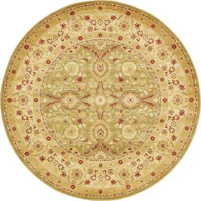 Unique Loom Edinburgh Collection Area Rug - Monroe 6 1 Round Light Green/Beige