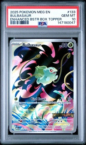 Bulbasaur *PSA 10* Illustration Rare *Mega Evolution STAMP Box Topper* #133