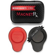 MagnetRX Neodymium Biomagnetic Therapy Magnets Kit Leather Coated Medium 2 Unit