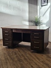 Original ABESS A101 Vintage Pedestal Desk – Solid Oak 🚚🏴󠁧󠁢󠁳󠁣󠁴󠁿