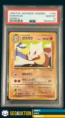 1998 Pokemon Japanese Vending Series II Marowak 105 PSA 10
