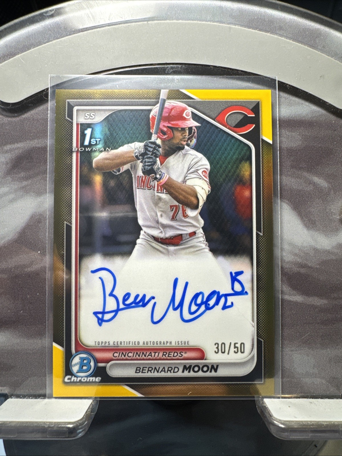 2024 Bowman Chrome True Gold 1st Auto Bernard Moon # 30/50 🔥