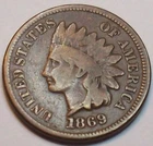 1869 KEY HARD TO GET VERY NICE LOW MINTAGE EARLY INDIAN HEAD SMALL CENT LOT COIN