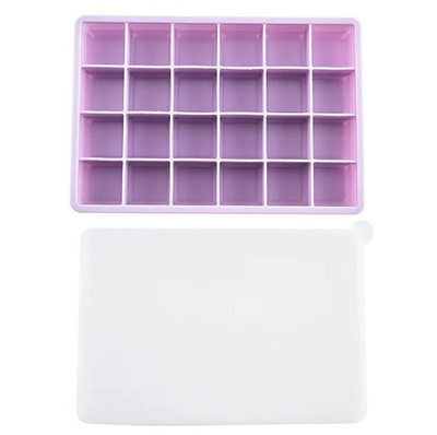 2pcs 24-Grid Silicone Ice Cube Trays Large Square Ice Mold Set - NEW