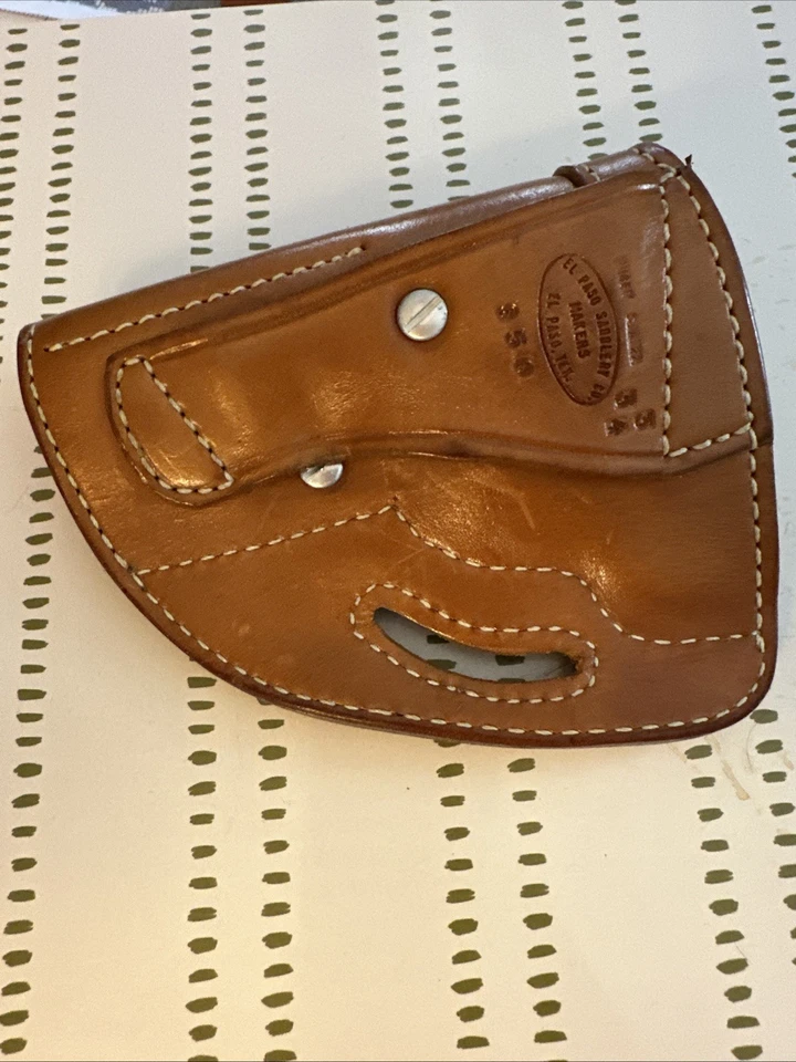 EL PASO SADDLERY Back Slide LEATHER GUN HOLSTER-950 3/4" Revolver - Image 4 of 4