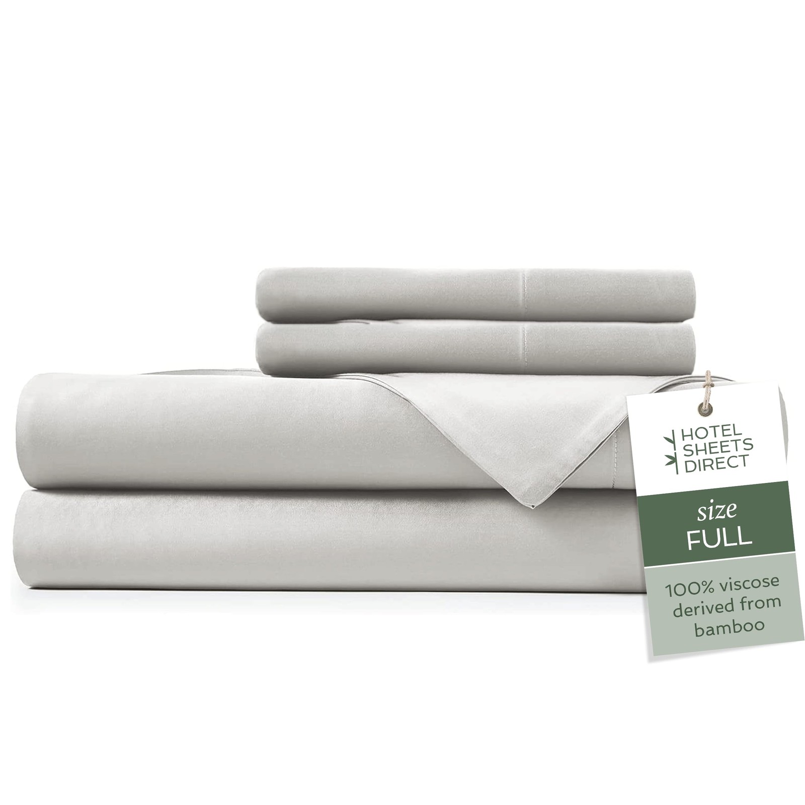 4-Piece Full Size Bamboo Viscose Bed Sheet Set Soft Breathable
