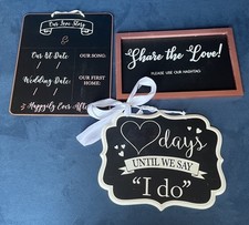 Set of 3 Chalkboard Wedding Signs Used