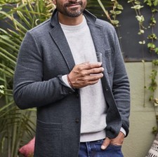 NWOT R.O.W. Right of Way Men's Blue Brody Blazer Size M Knit Sport Coat