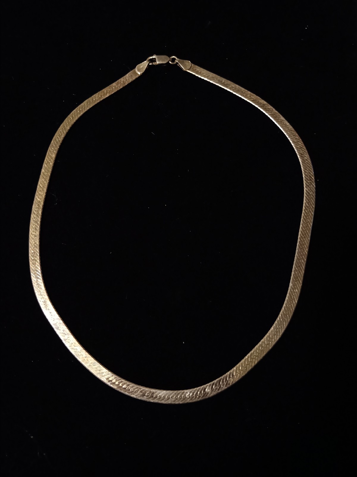 Italian Solid 925 Sterling Silver Herringbone Cha… - image 3