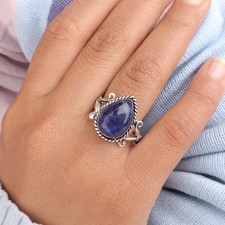 Natural Sodalite Gemstone 925 Sterling Silver Jewelry Handmade Ring Gift For Mom