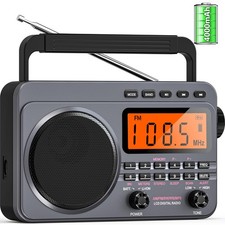 Portable Radio with Best Reception, 4000mAh Rechargeable Digital Radio AM FM ...