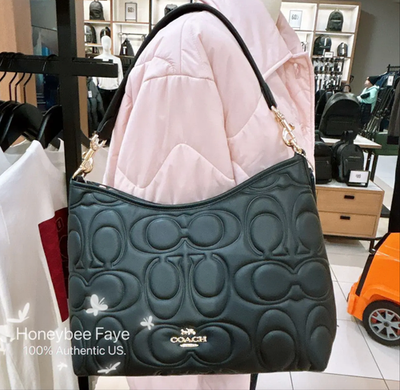 NWT Coach Laurel Shoulder Bag In Signature Leather Gold/Black