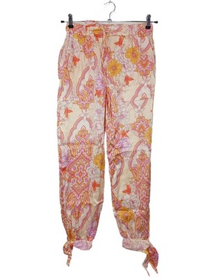 ZARA Baggy Pants Damen Hose Gr. DE 36 wollweiß-pink-hellorange Casual-Look