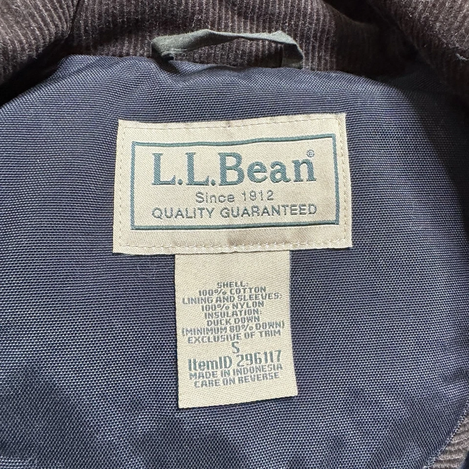 L.L.Bean Upcountry Waxed Cotton Goose Down Quilted Puffer Vest Womens Small - Image 3 of 4