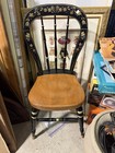 Ethan Allen 14‑6301 Country Color Spindle Back Accent  Black Hearts Floral — photo 1