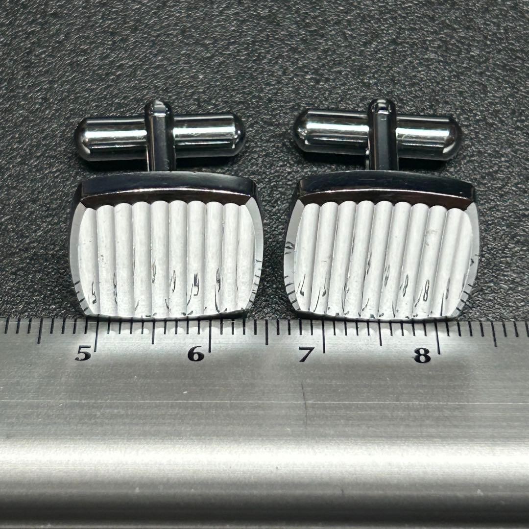 Square Silver Tone Cufflinks Button Classic Luxur… - image 6