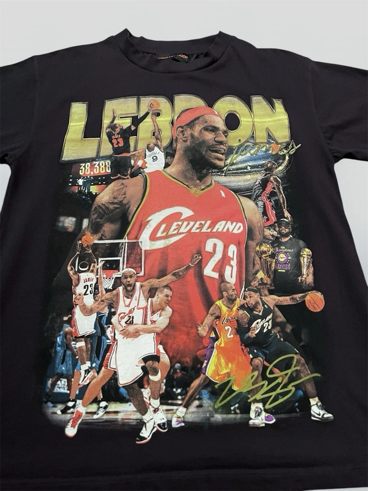 Camiseta LeBron James Chosen one Marino Morwood estilo vintage negra talla mediana Foto 3 de 4