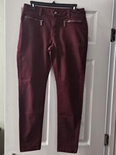 Michael Kors Womens Maroon Regular Fit Mid Rise Skinny Jeans Size 8