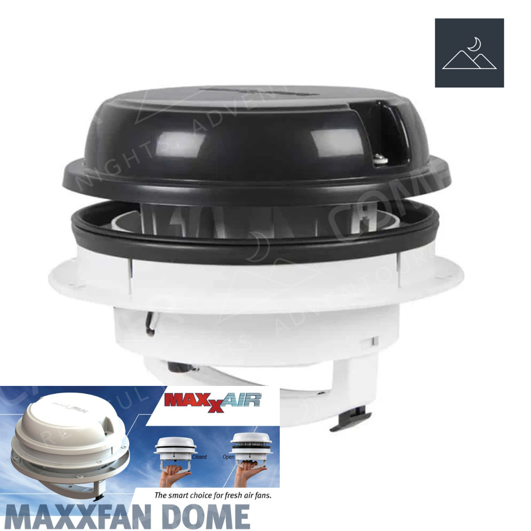 Campervan Maxxair Maxxfan Negro Domo Techo Pared Ventilación Ventilador 12v Autocaravana Baño