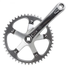 Origin8 Track/SS Crankset, 165mm x 46mm, Silver