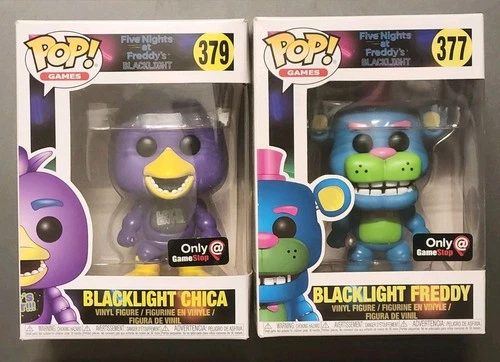 FNAF - Funko POP! : Blacklight Freddy Fazbear & Chica Vinyl Figure BUNDLE Unopen