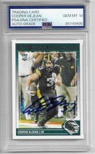 COOPER DEJEAN Autographed Signed 2024 Panini Score ROOKIE card PSA/DNA GEM MT 10